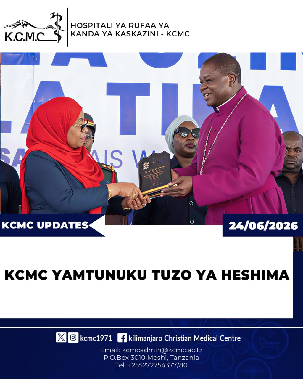 KCMC YAAMTUNUKU TUZO YA HESHIMAA