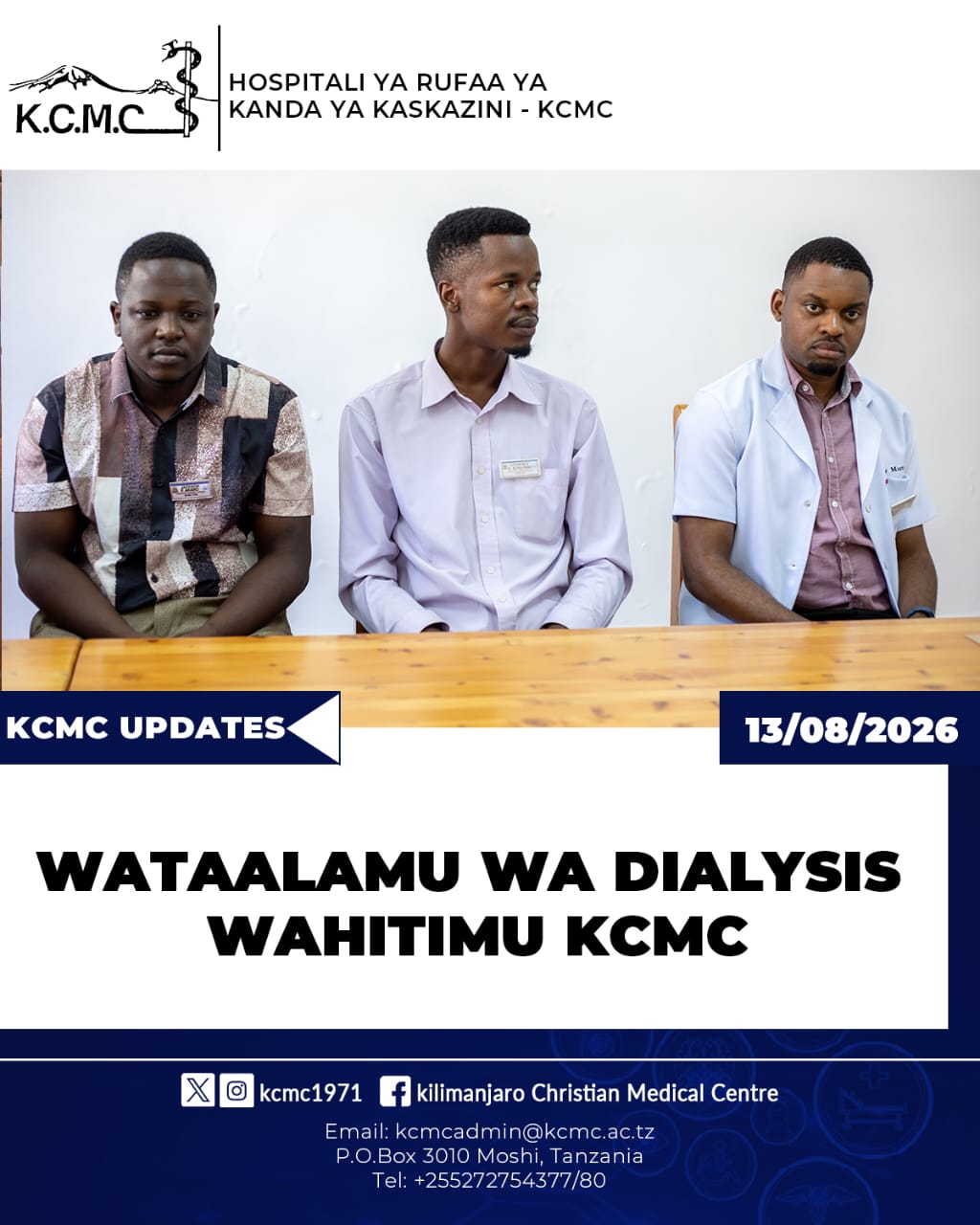 WATAALAMU WA DIALYSIS WAHITIMU KCMC